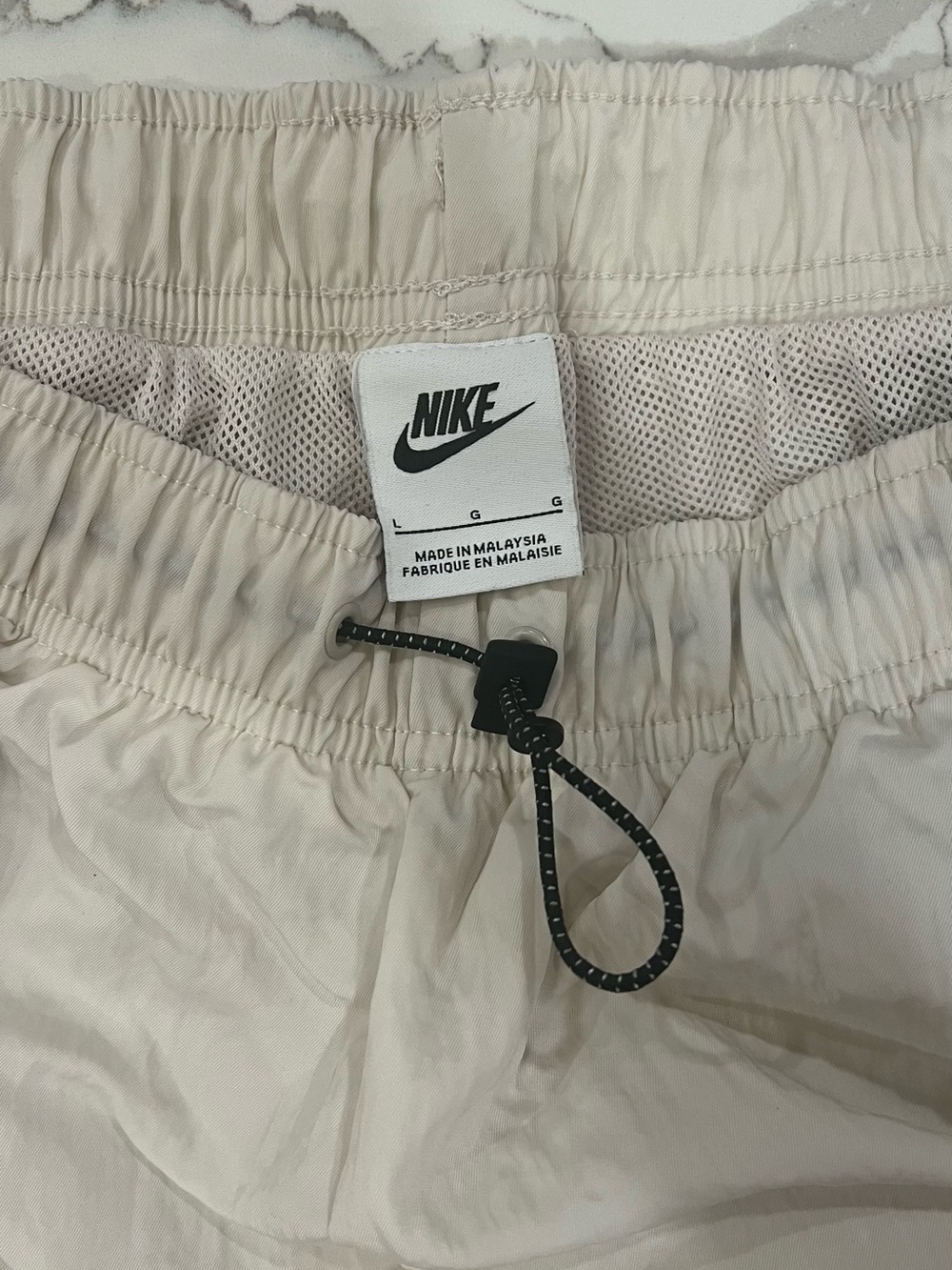 Nike Men's Cream Drawstring Jogger Pants with Black Accents - Picture 2 of 4